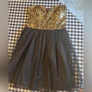 Gold and Black Homecoming Dress